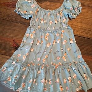 Floral Blue Kids Dress